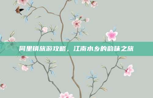 同里镇旅游攻略，江南水乡的韵味之旅
