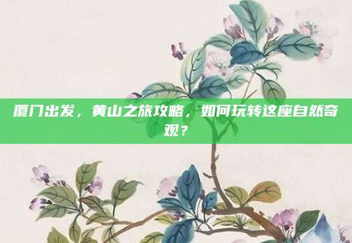 厦门出发,黄山之旅攻略,如何玩转这座自然奇观?