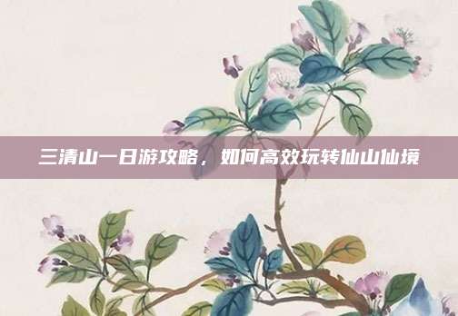 三清山一日游攻略,如何高效玩转仙山仙境