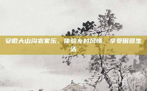 安徽大山沟农家乐,体验乡村风情,享受田园生活
