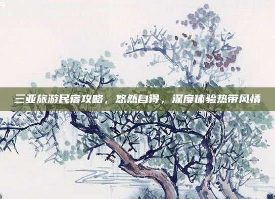 三亚旅游民宿攻略,悠然自得,深度体验热带风情