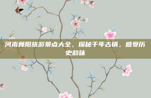河南舞阳旅游景点大全,探秘千年古镇,感受历史韵味