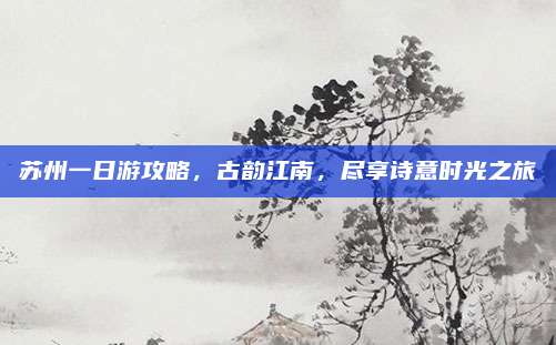 苏州一日游攻略,古韵江南,尽享诗意时光之旅