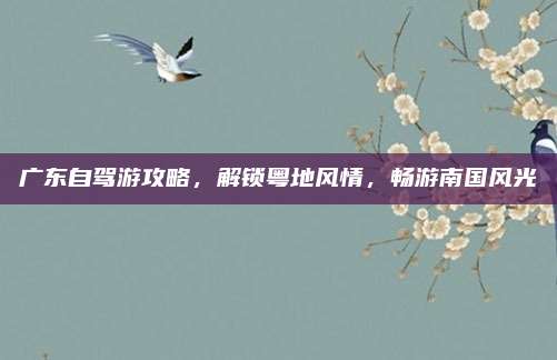 广东自驾游攻略，解锁粤地风情，畅游南国风光