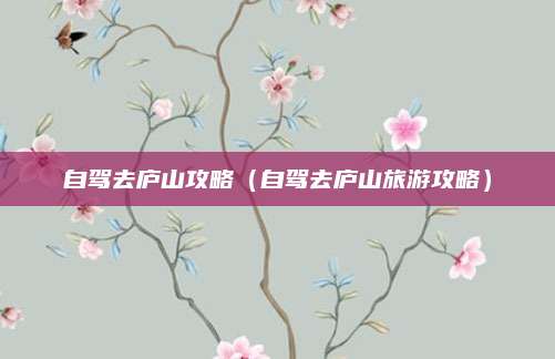 自驾去庐山攻略（自驾去庐山旅游攻略）