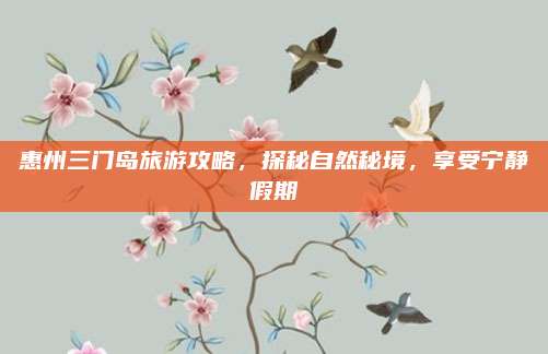 惠州三门岛旅游攻略,探秘自然秘境,享受宁静假期
