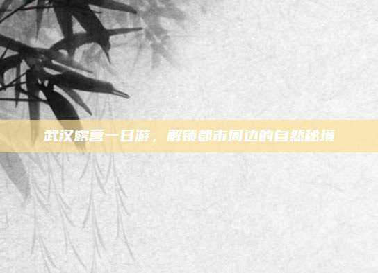武汉露营一日游,解锁都市周边的自然秘境