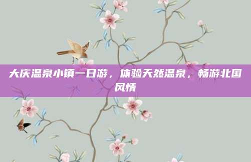 大庆温泉小镇一日游,体验天然温泉,畅游北国风情
