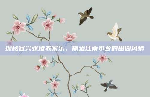 探秘宜兴张渚农家乐，体验江南水乡的田园风情