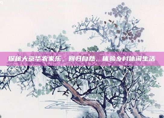 探秘大京华农家乐,回归自然,体验乡村休闲生活