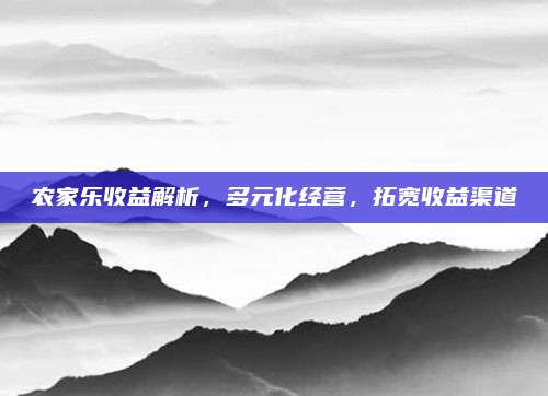 农家乐收益解析，多元化经营，拓宽收益渠道