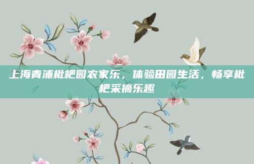 上海青浦枇杷园农家乐，体验田园生活，畅享枇杷采摘乐趣