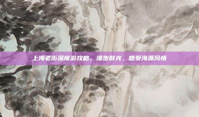 上海老街深度游攻略,漫步时光,感受海派风情