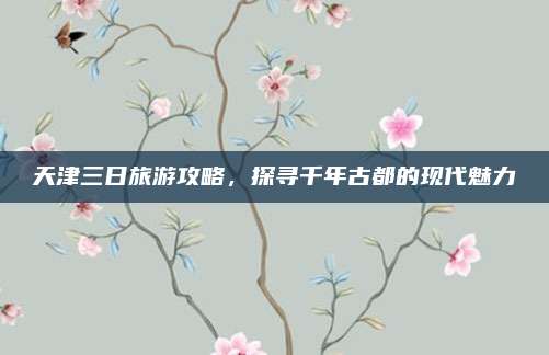 天津三日旅游攻略,探寻千年古都的现代魅力