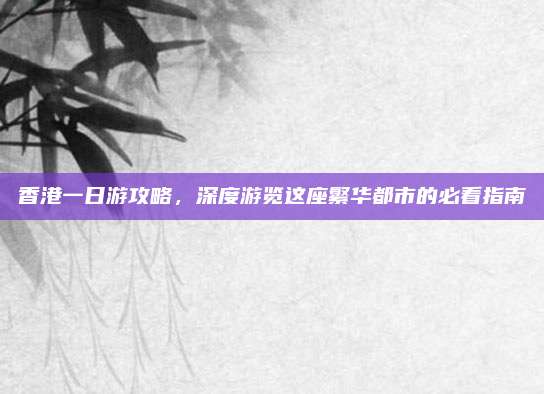 香港一日游攻略,深度游览这座繁华都市的必看指南