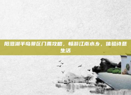 阳澄湖半岛景区门票攻略，畅游江南水乡，体验诗意生活