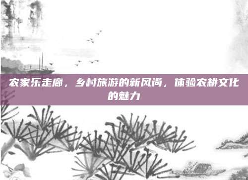 农家乐走廊,乡村旅游的新风尚,体验农耕文化的魅力