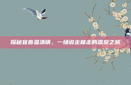 探秘宜春温汤镇,一场说走就走的温泉之旅