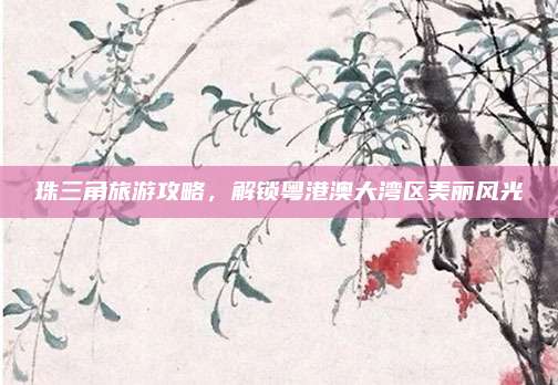 珠三角旅游攻略,解锁粤港澳大湾区美丽风光