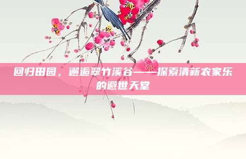 回归田园，邂逅翠竹溪谷——探索清新农家乐的避世天堂