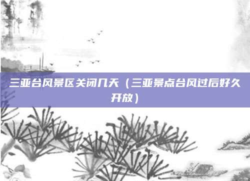 三亚台风景区关闭几天(三亚景点台风过后好久开放)