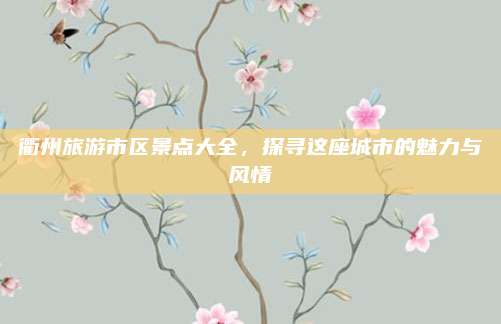 衢州旅游市区景点大全,探寻这座城市的魅力与风情