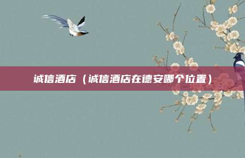 诚信酒店(诚信酒店在德安哪个位置)