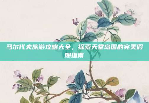 马尔代夫旅游攻略大全,探索天堂岛国的完美假期指南