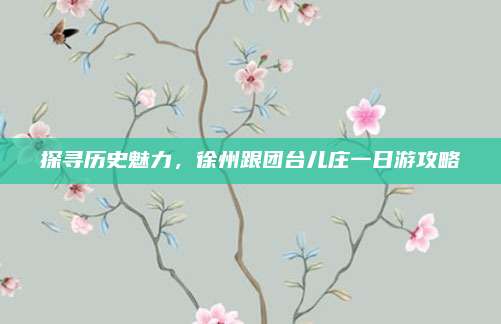 探寻历史魅力,徐州跟团台儿庄一日游攻略