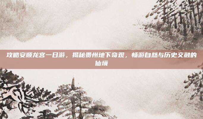 攻略安顺龙宫一日游，揭秘贵州地下奇观，畅游自然与历史交融的仙境