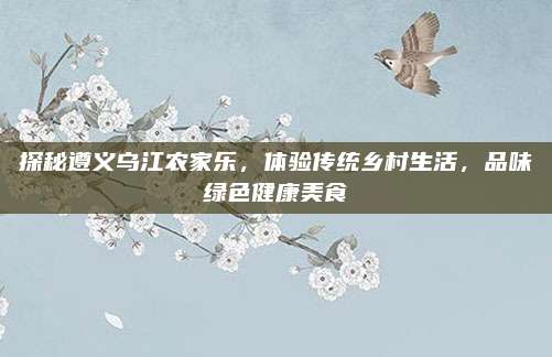 探秘遵义乌江农家乐,体验传统乡村生活,品味绿色健康美食
