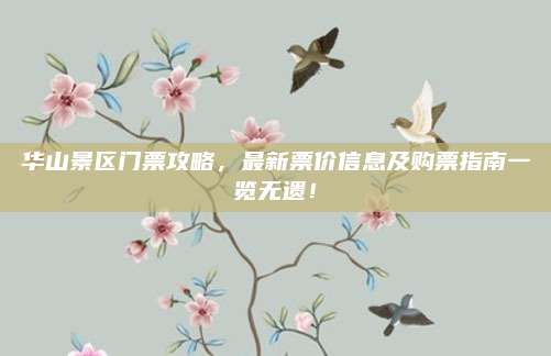 华山景区门票攻略,最新票价信息及购票指南一览无遗!