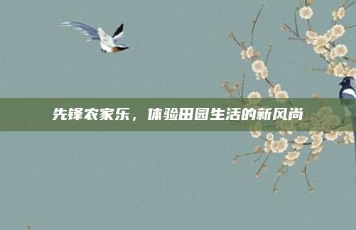 先锋农家乐,体验田园生活的新风尚