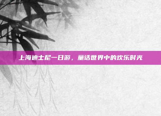 上海迪士尼一日游，童话世界中的欢乐时光