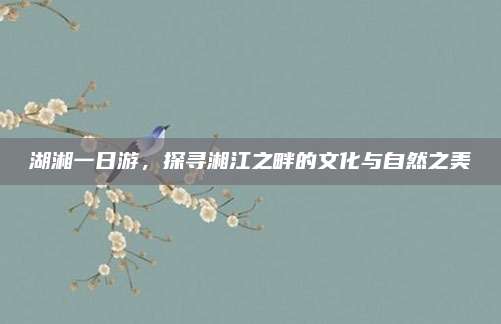 湖湘一日游,探寻湘江之畔的文化与自然之美