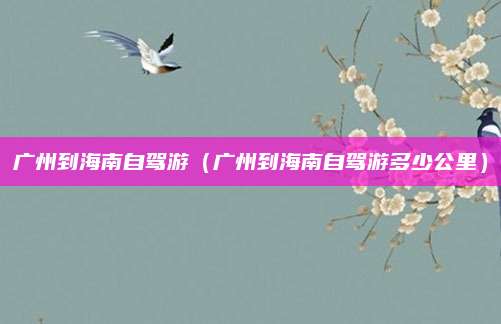广州到海南自驾游（广州到海南自驾游多少公里）