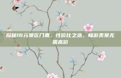 探秘16元景区门票,性价比之选,畅游美景无需高价