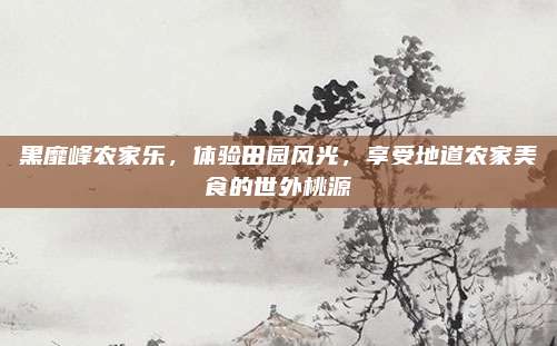 黑靡峰农家乐,体验田园风光,享受地道农家美食的世外桃源