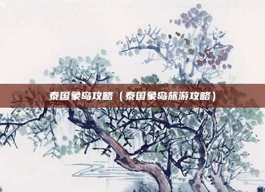 泰国象岛攻略（泰国象岛旅游攻略）