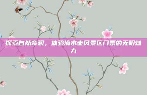 探索自然奇观,体验滴水壶风景区门票的无限魅力