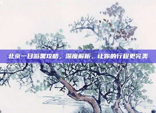 北京一日游黑攻略，深度解析，让你的行程更完美
