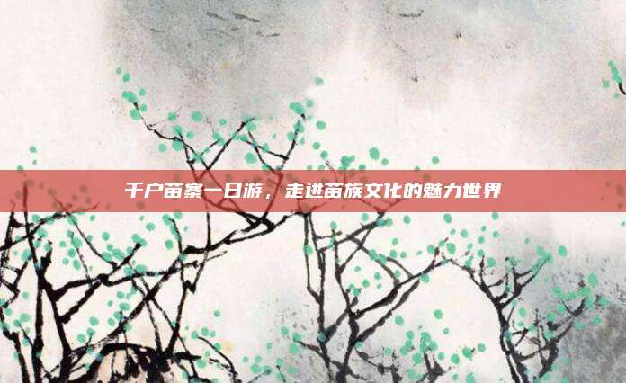 千户苗寨一日游,走进苗族文化的魅力世界