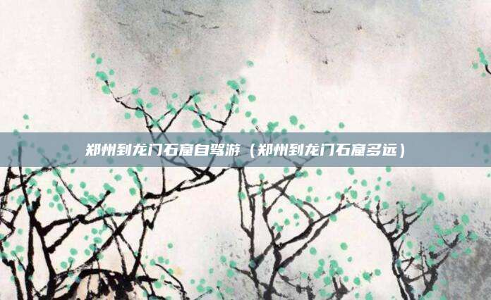 郑州到龙门石窟自驾游(郑州到龙门石窟多远)