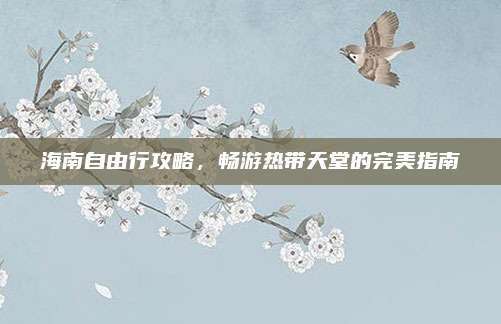 海南自由行攻略，畅游热带天堂的完美指南