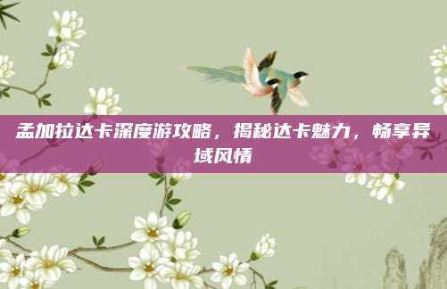孟加拉达卡深度游攻略，揭秘达卡魅力，畅享异域风情