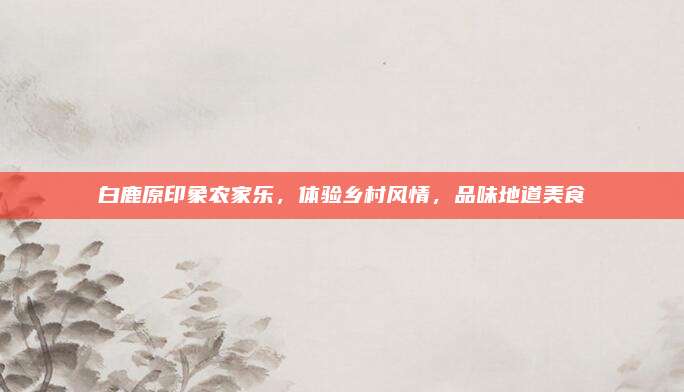 白鹿原印象农家乐,体验乡村风情,品味地道美食