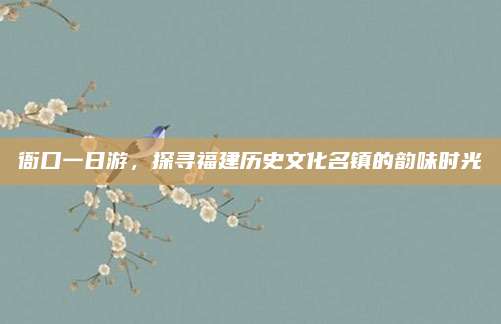 衙口一日游，探寻福建历史文化名镇的韵味时光