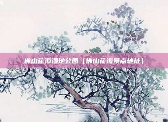 佛山花海湿地公园（佛山花海景点地址）