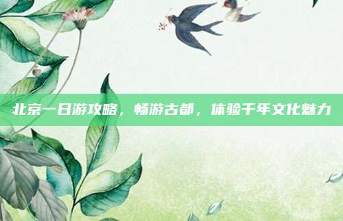 北京一日游攻略,畅游古都,体验千年文化魅力