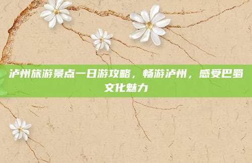 泸州旅游景点一日游攻略,畅游泸州,感受巴蜀文化魅力